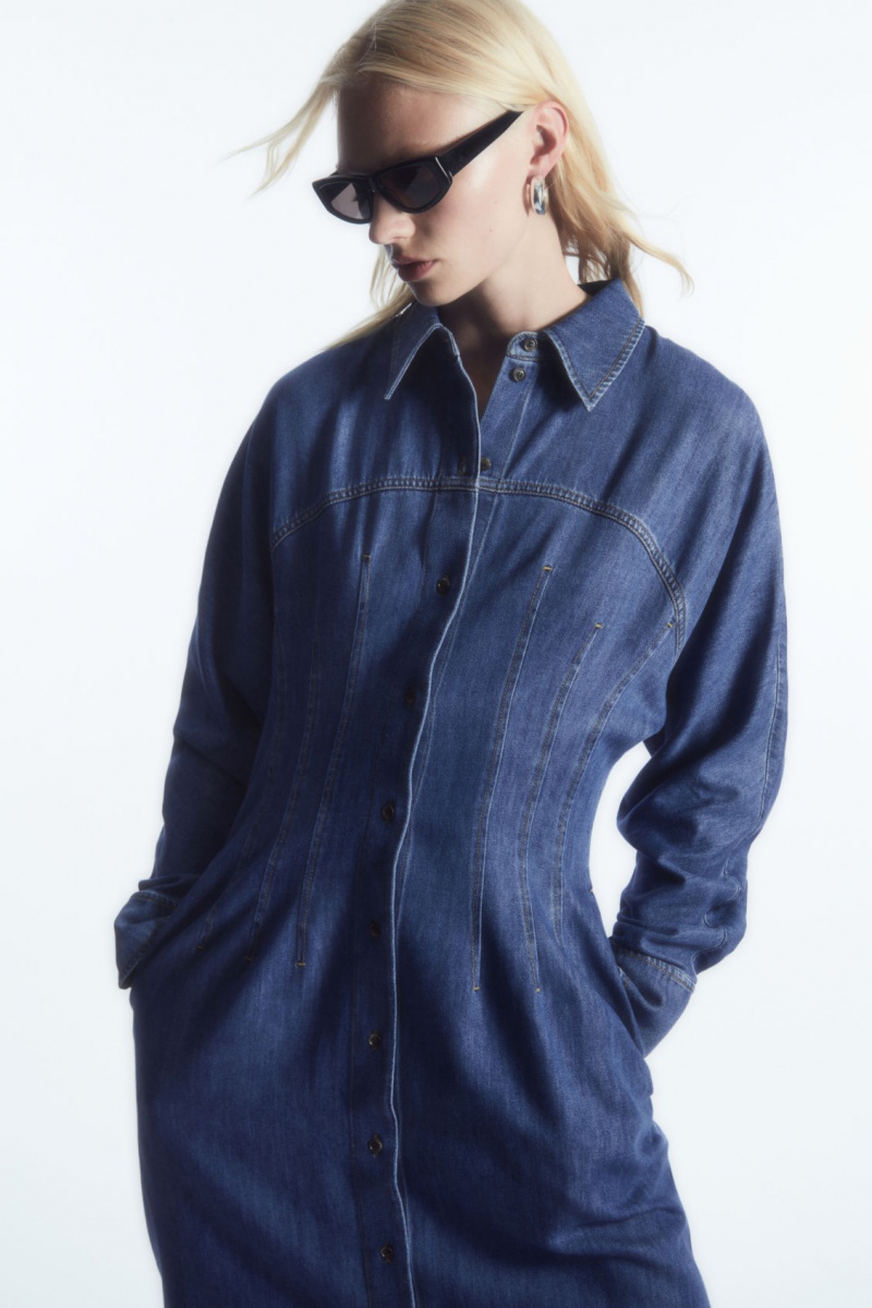Dámské Šaty COS Oversized Waisted Denim Blankyt | ZQHR-41285