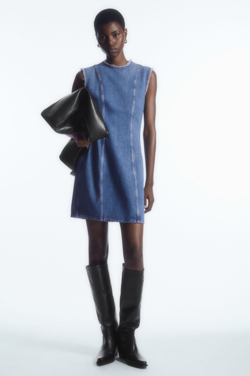 Dámské Šaty COS Paneled Denim Mini Blankyt | SPYW-13429