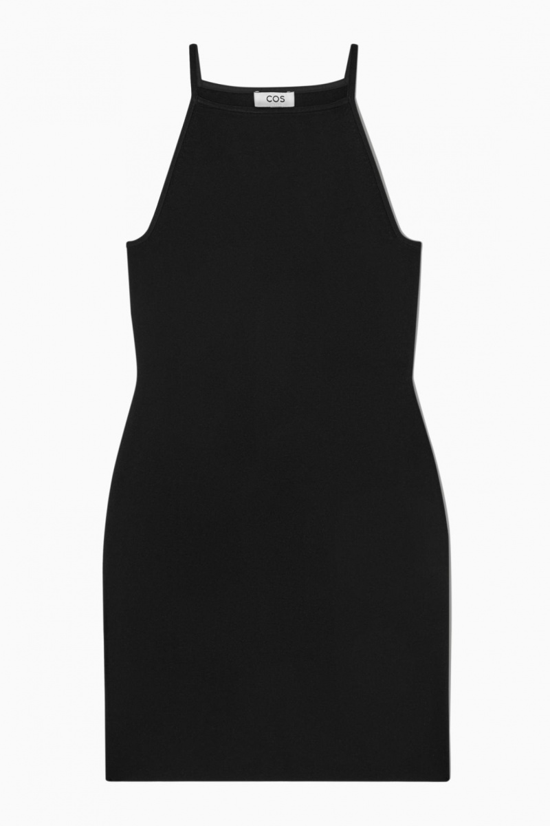 Dámské Šaty COS Pletené Bodycon Mini Černé | QSPK-38794