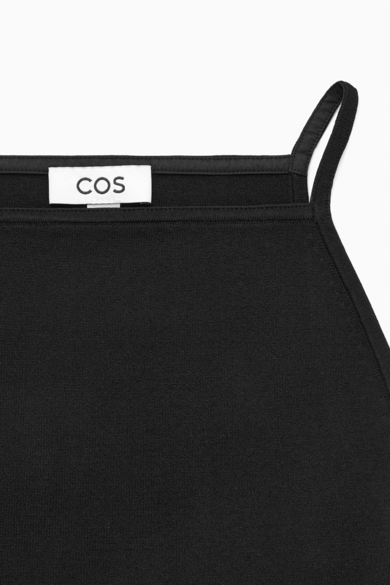 Dámské Šaty COS Pletené Bodycon Mini Černé | QSPK-38794