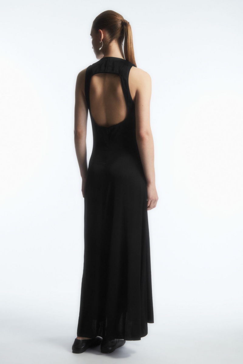 Dámské Šaty COS Plunge Open-Back Maxi Černé | IAJR-62598