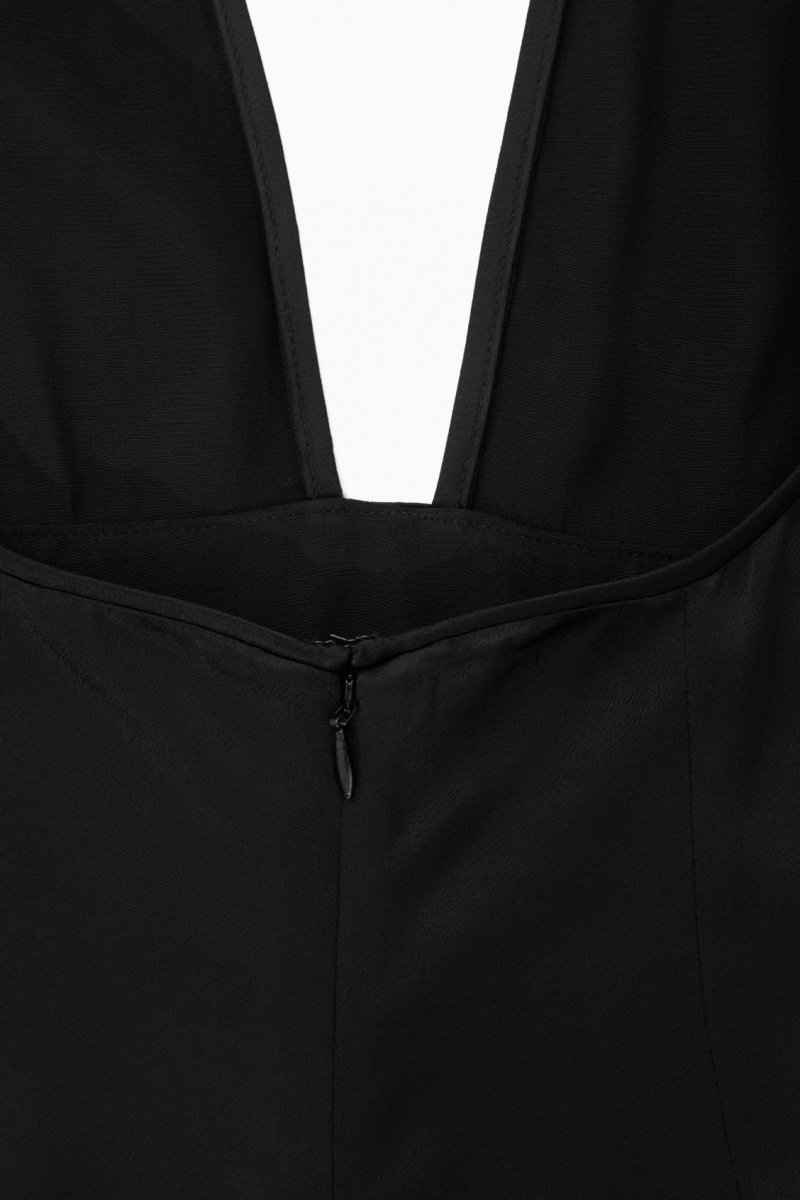 Dámské Šaty COS Plunge Open-Back Maxi Černé | IAJR-62598