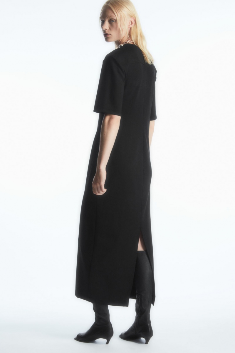 Dámské Šaty COS Power-Shoulder T-Shirt Černé | WZIK-49327