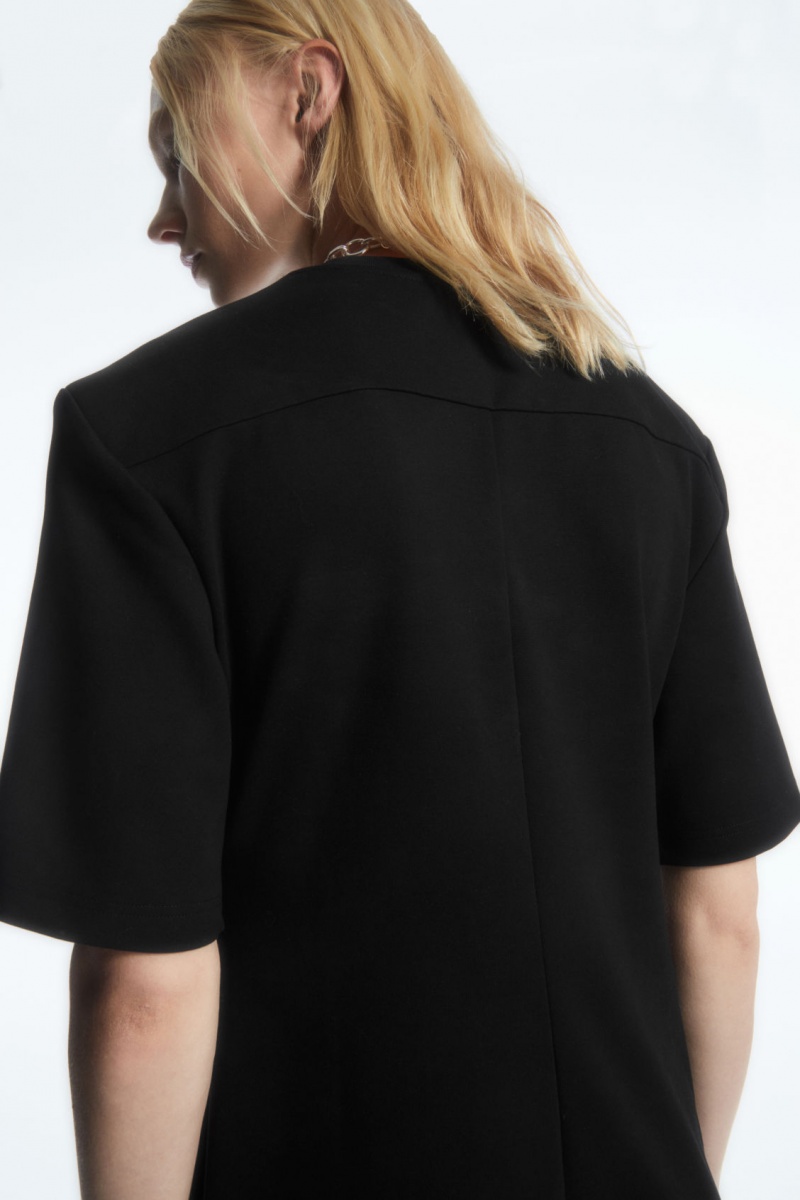 Dámské Šaty COS Power-Shoulder T-Shirt Černé | WZIK-49327