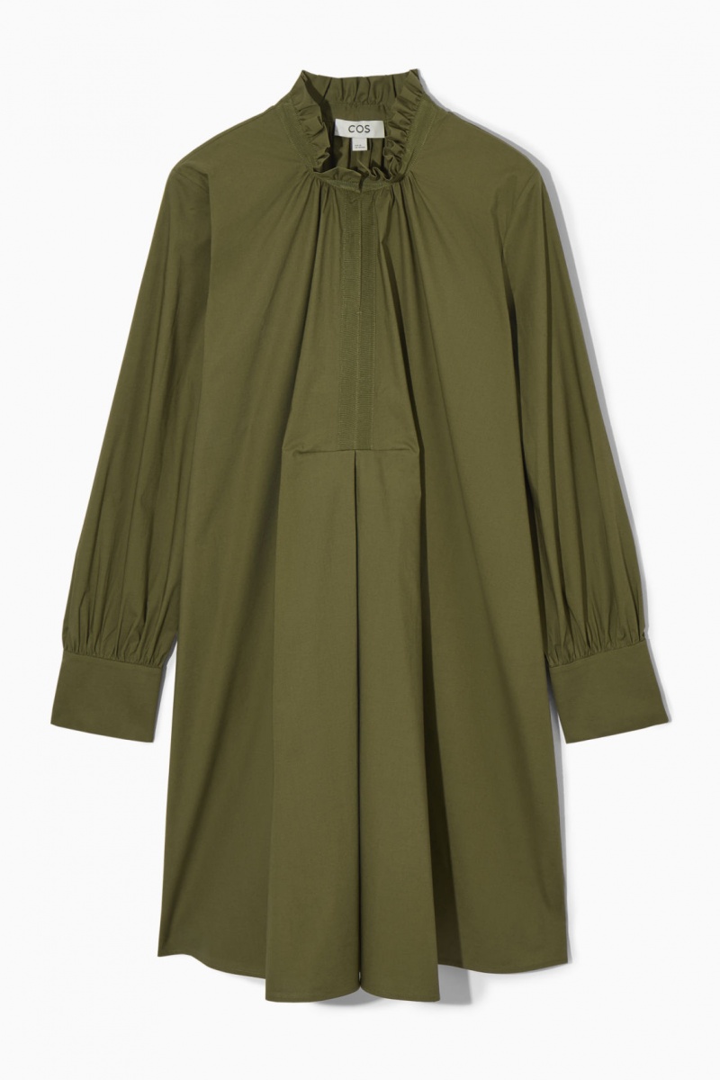 Dámské Šaty COS Ruffled-Collar Mini Hnědožlutý | DEQM-42579