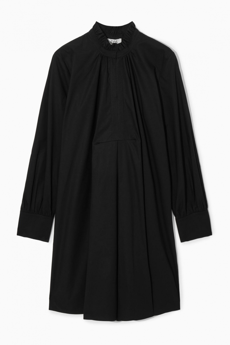 Dámské Šaty COS Ruffled-Collar Mini Černé | ECNO-42758
