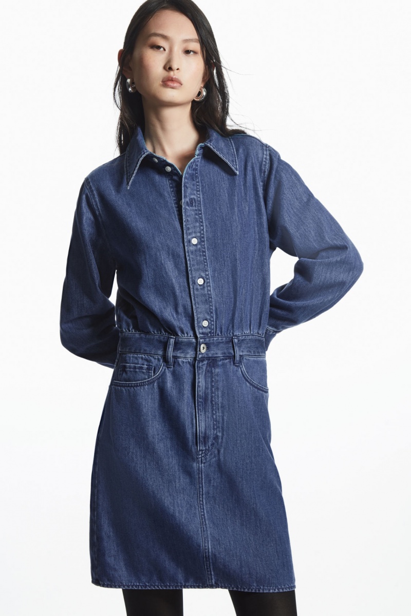 Dámské Šaty COS Structured Denim Blankyt | DNLQ-36051