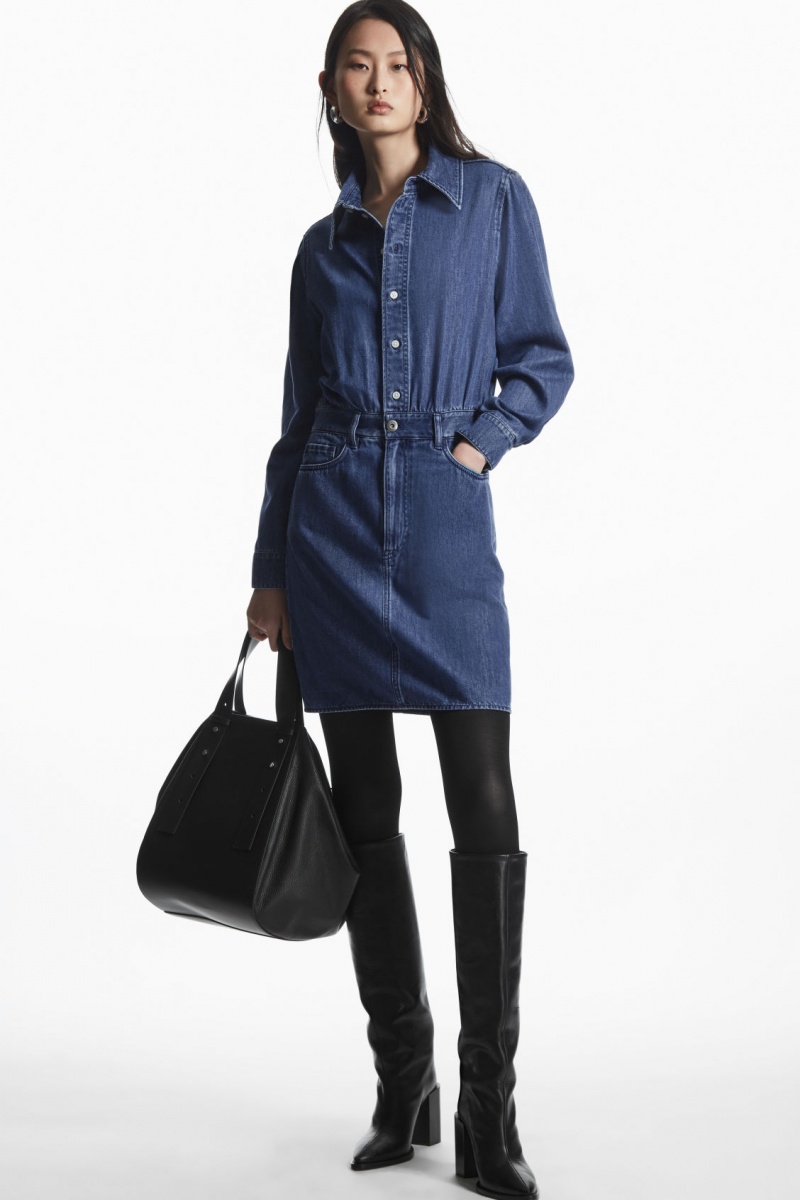 Dámské Šaty COS Structured Denim Blankyt | DNLQ-36051
