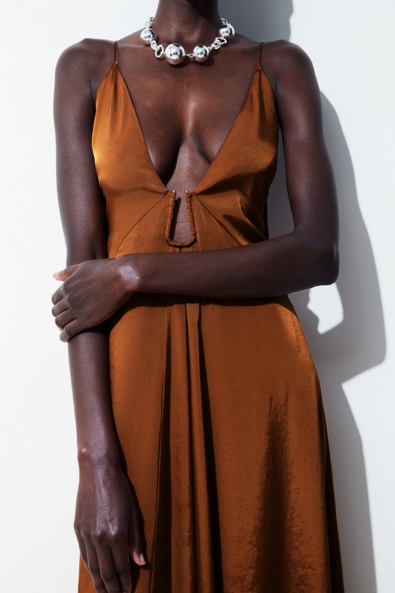 Dámské Šaty COS The Cutout Slip Hnědé | CPYH-07518