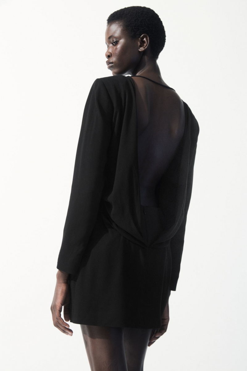 Dámské Šaty COS The Draped Open-Back Mini Černé | VBDC-05827