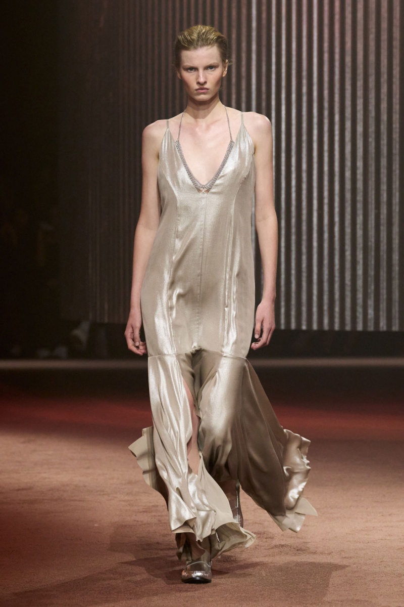 Dámské Šaty COS The Metallic Flared Slip Stříbrné | KVMX-32058
