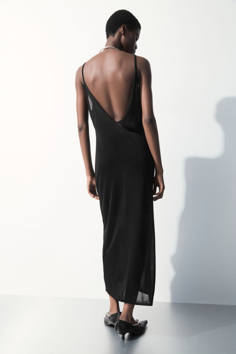 Dámské Šaty COS The Sheer Pletené Slip Černé | KLEV-78941