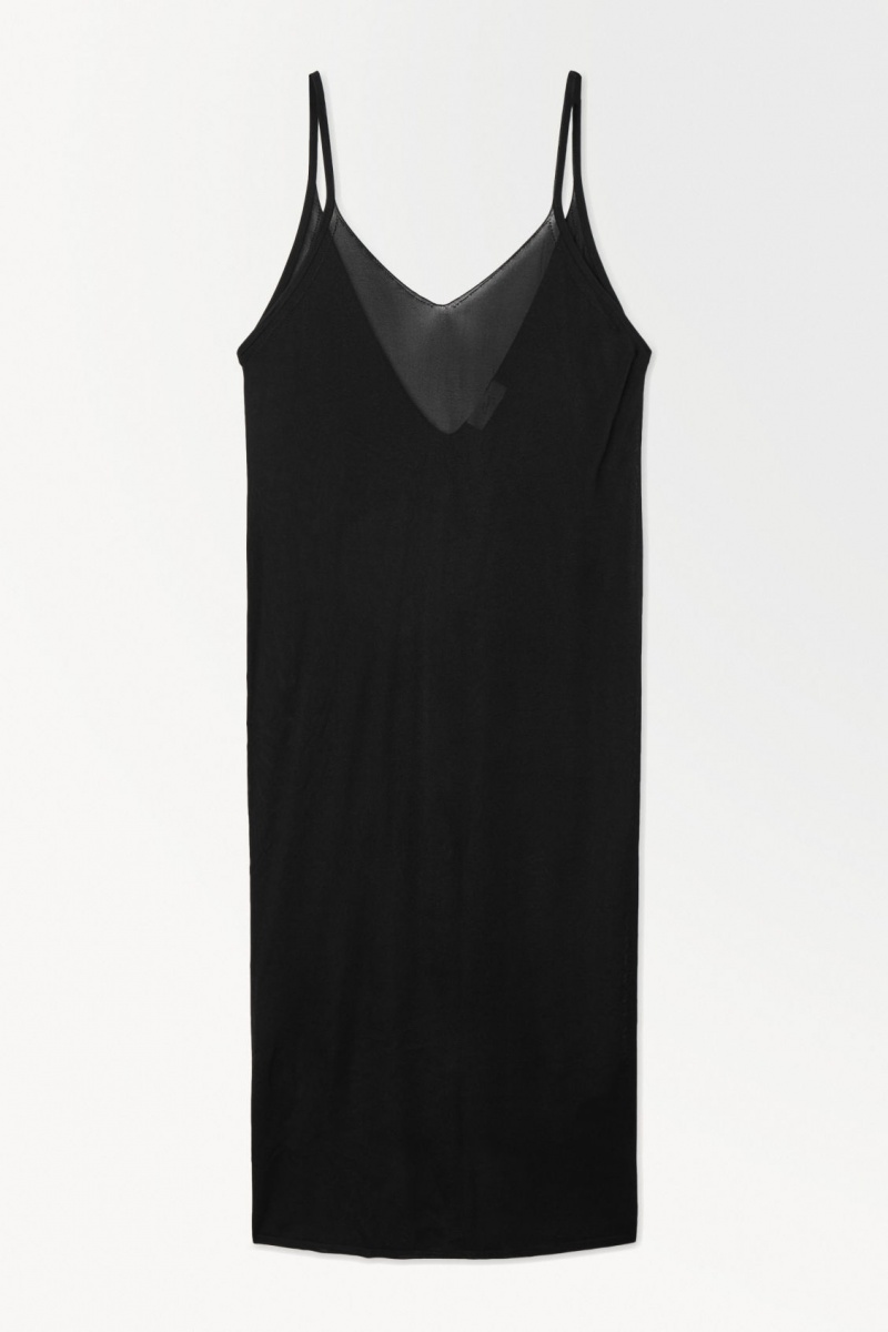 Dámské Šaty COS The Sheer Pletené Slip Černé | KLEV-78941