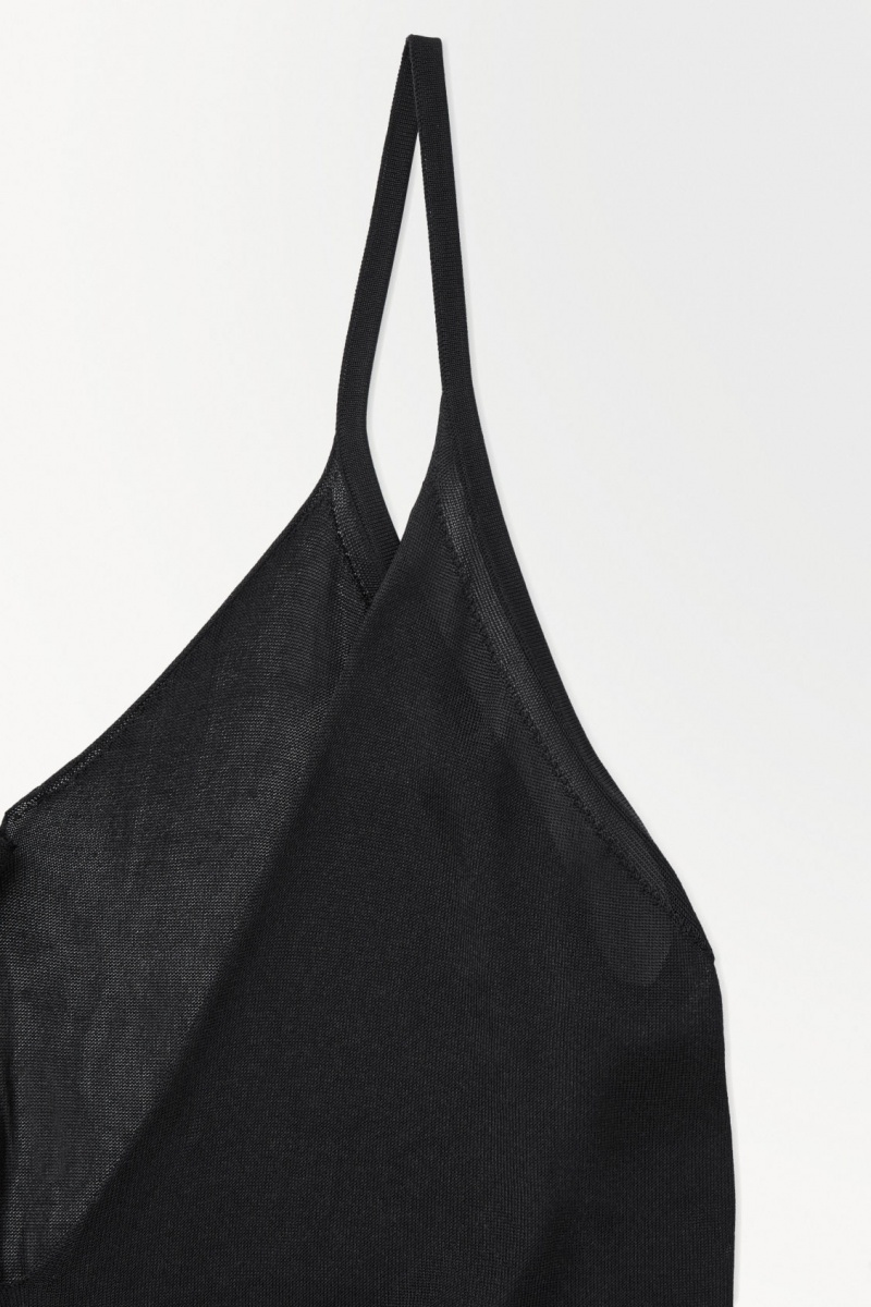 Dámské Šaty COS The Sheer Pletené Slip Černé | KLEV-78941