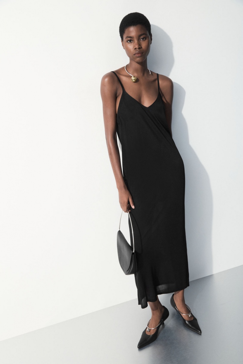 Dámské Šaty COS The Sheer Pletené Slip Černé | KLEV-78941