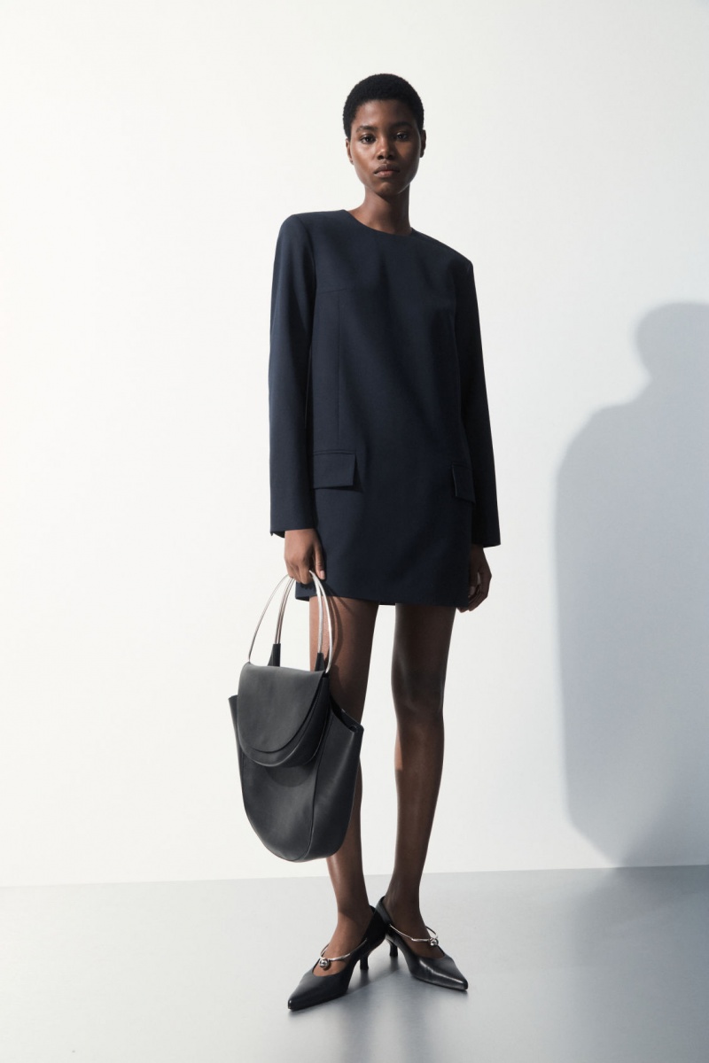 Dámské Šaty COS The Tailored Mini Tmavě Tyrkysové | LYRU-06735