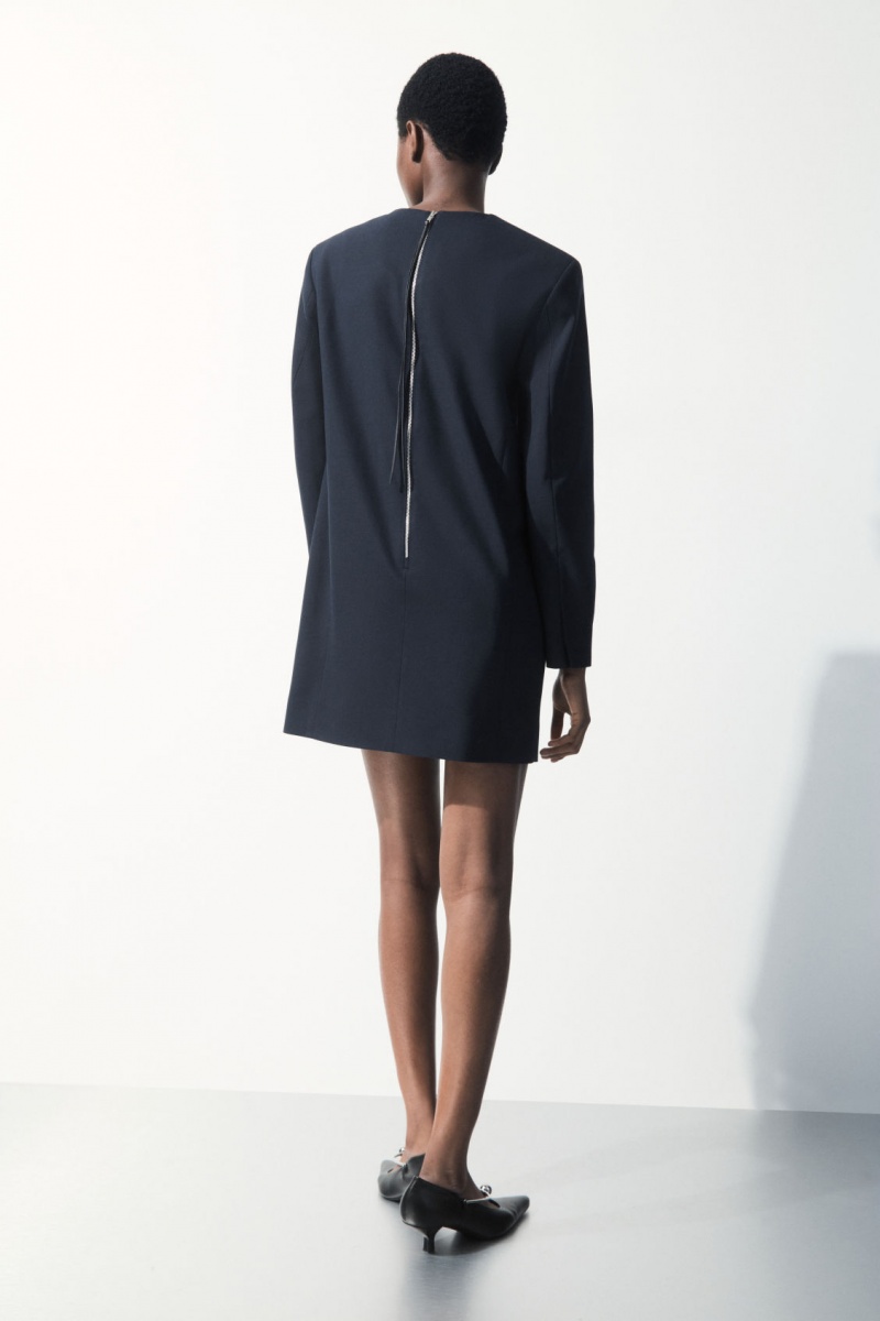 Dámské Šaty COS The Tailored Mini Tmavě Tyrkysové | LYRU-06735