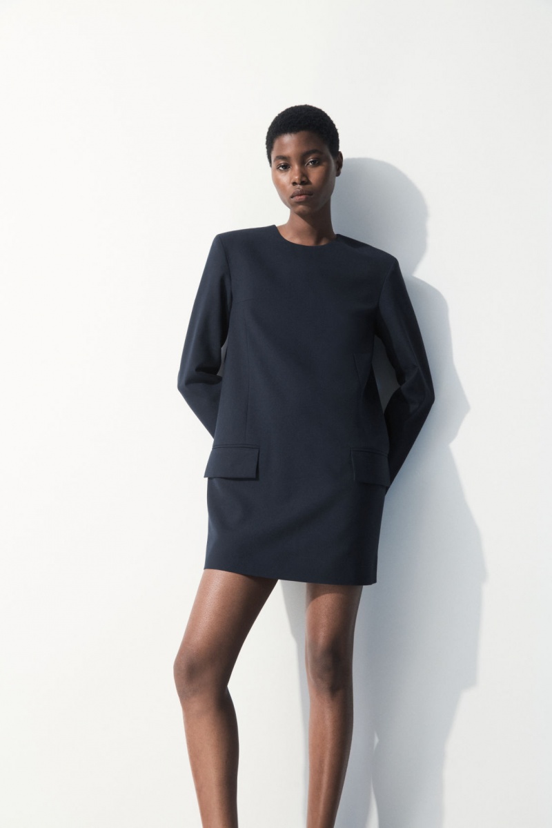 Dámské Šaty COS The Tailored Mini Tmavě Tyrkysové | LYRU-06735
