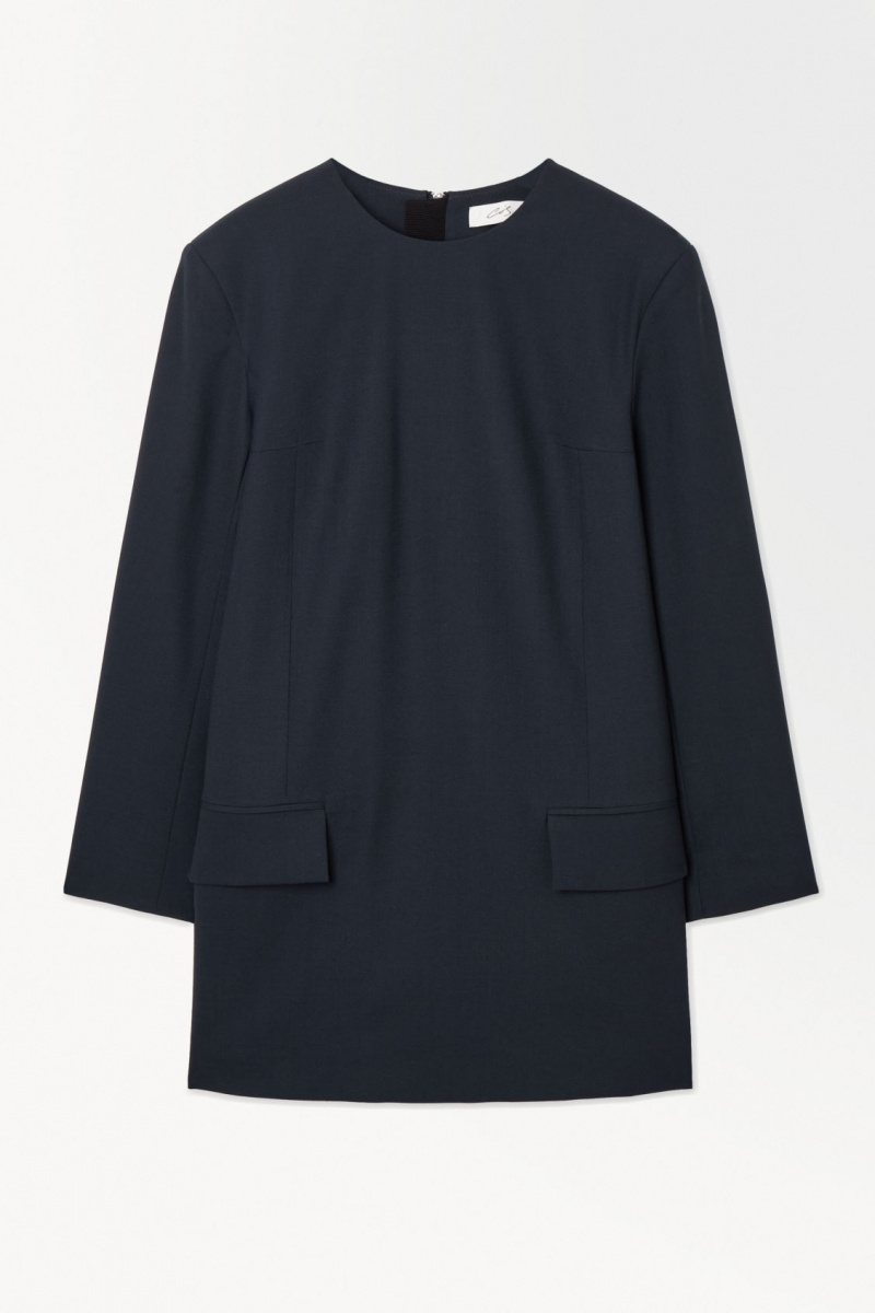 Dámské Šaty COS The Tailored Mini Tmavě Tyrkysové | LYRU-06735