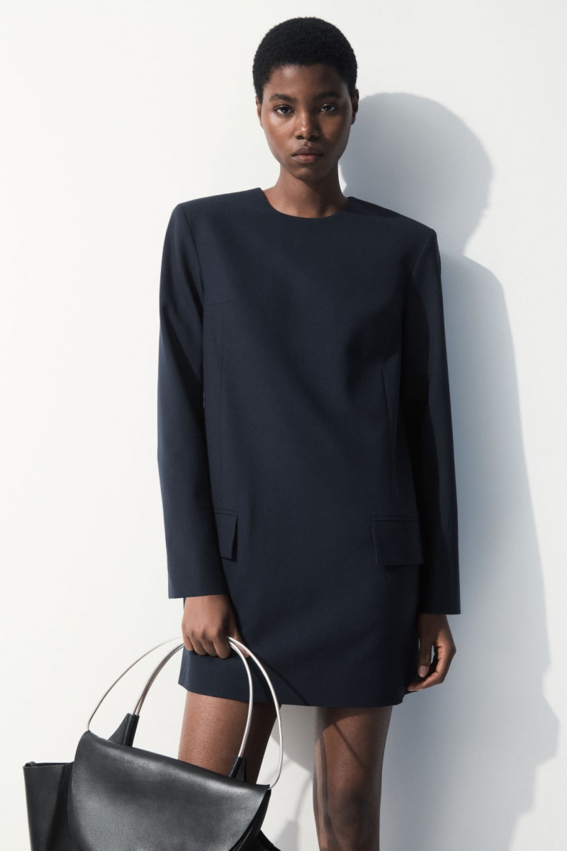 Dámské Šaty COS The Tailored Mini Tmavě Tyrkysové | LYRU-06735