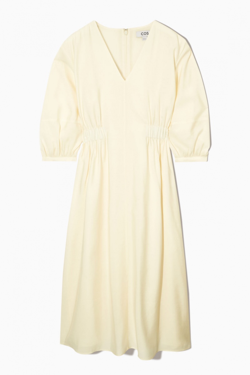 Dámské Šaty COS Voluminous V-Neck Bílé | ZBLY-25308