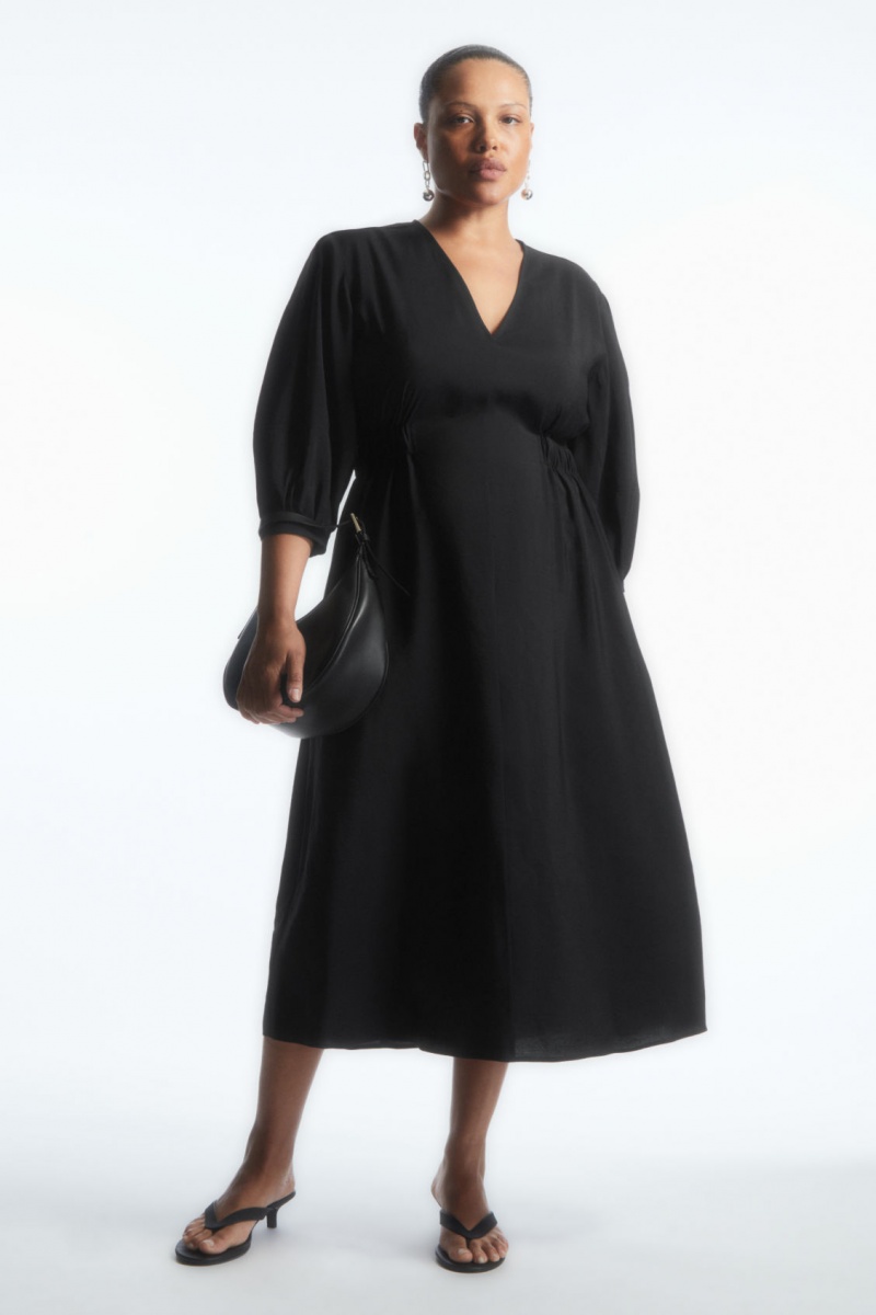Dámské Šaty COS Voluminous V-Neck Černé | BALN-35679