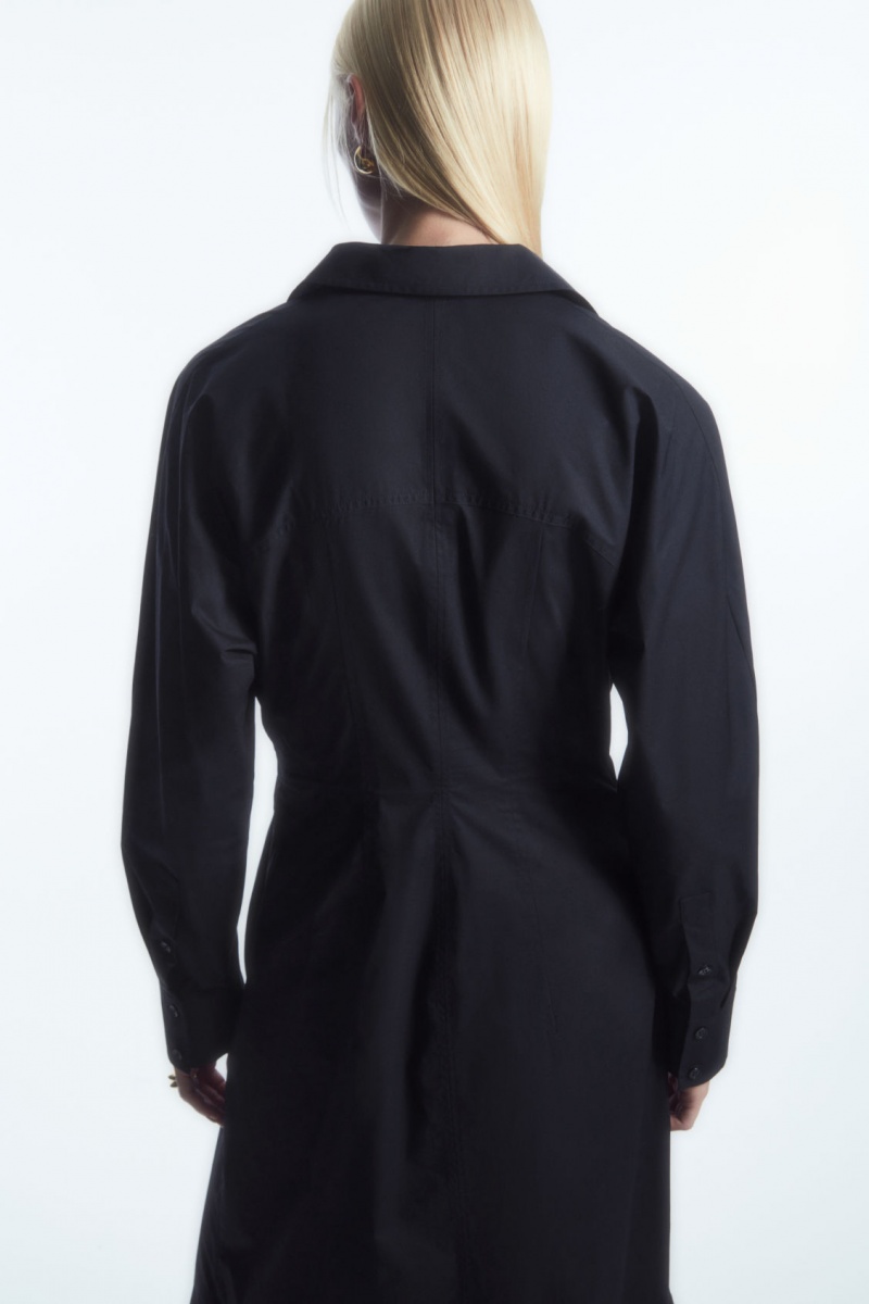 Dámské Šaty COS Waisted Midi Tmavě Blankyt | WPOT-02643