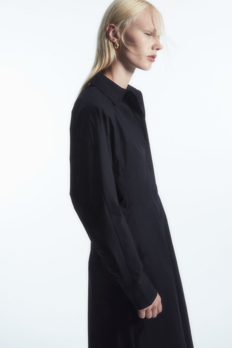 Dámské Šaty COS Waisted Midi Tmavě Blankyt | WPOT-02643