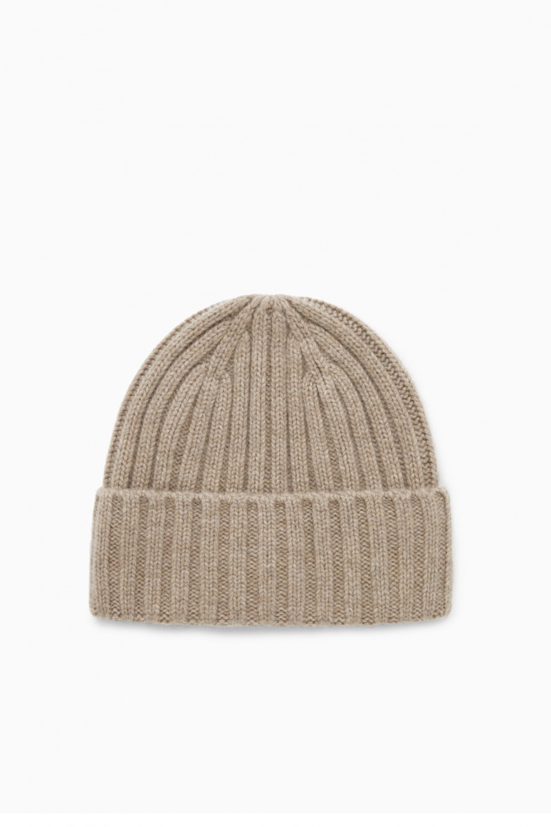 Dámské Čepice COS Tlustý Pure Cashmere Béžový | WCVM-80347