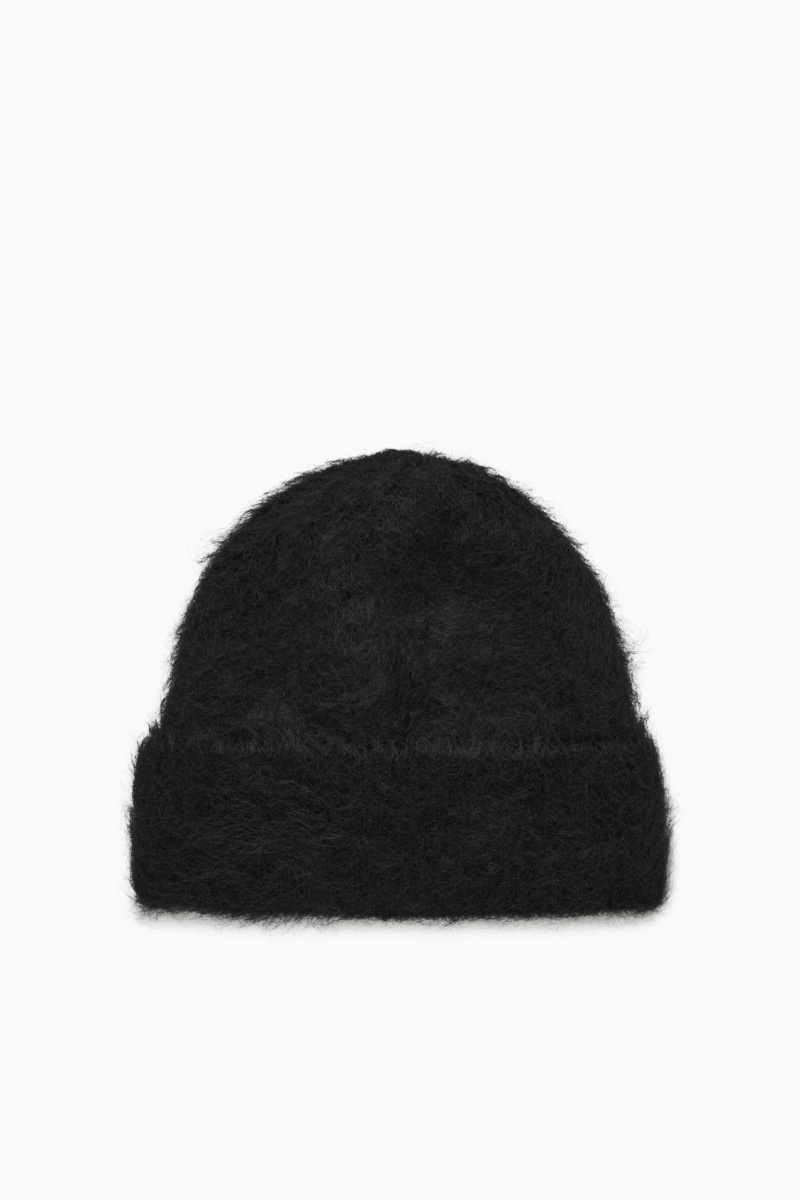 Dámské Čepice COS Žebrovaný Mohair Černé | NKQO-26839