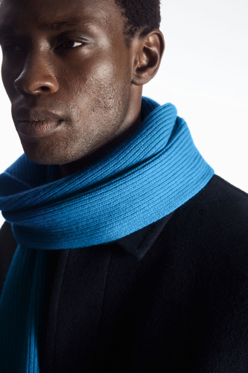 Dámské Šátek COS Cashmere-Blend Světle Blankyt | ISWQ-69421