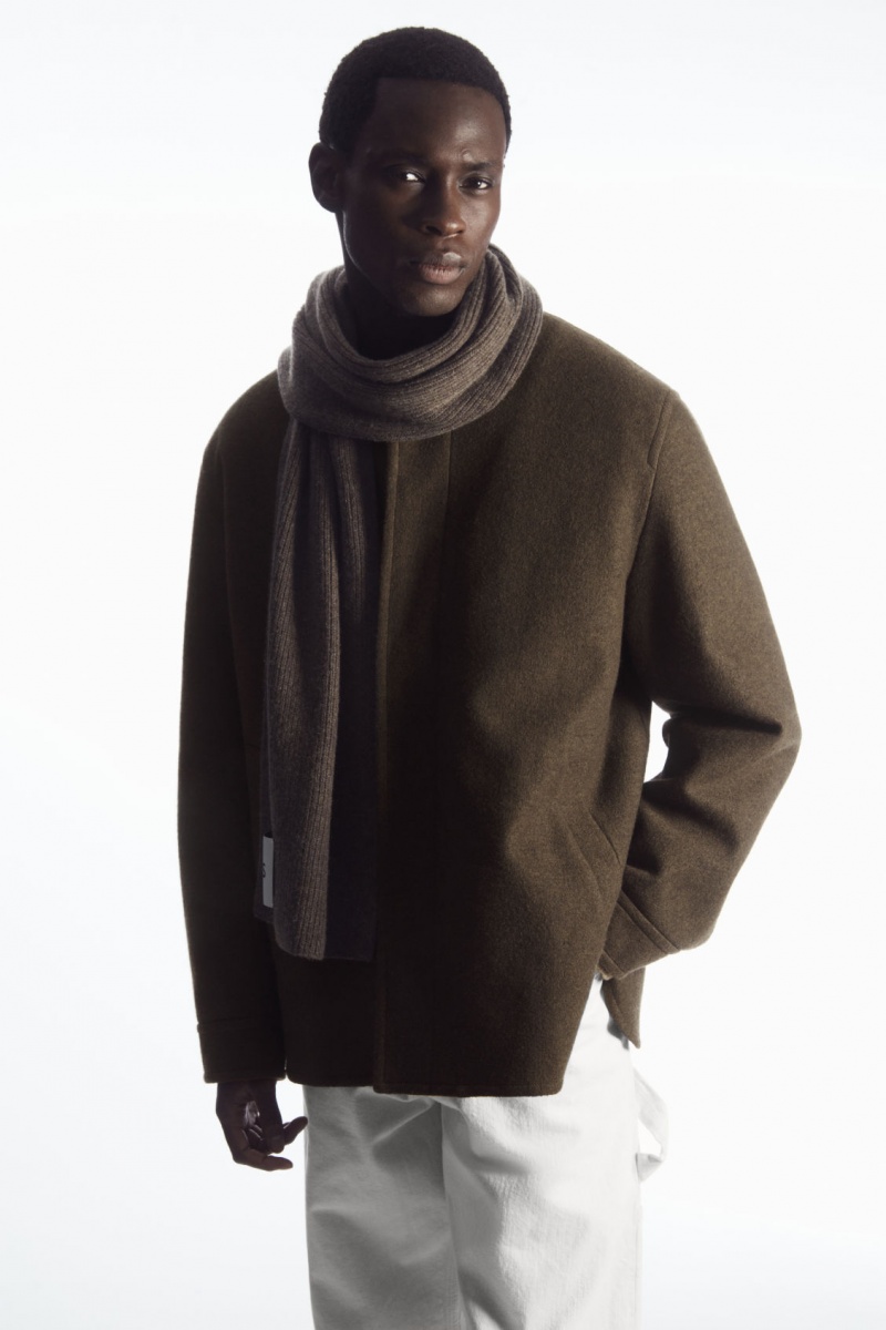 Dámské Šátek COS Cashmere-Blend Tmavě Hnědé | NZFQ-98065