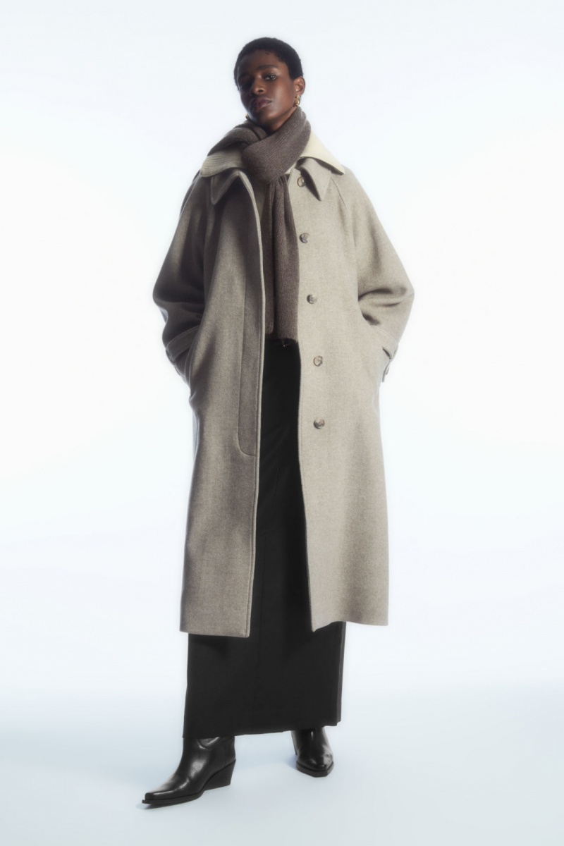 Dámské Šátek COS Cashmere-Blend Tmavě Hnědé | NZFQ-98065