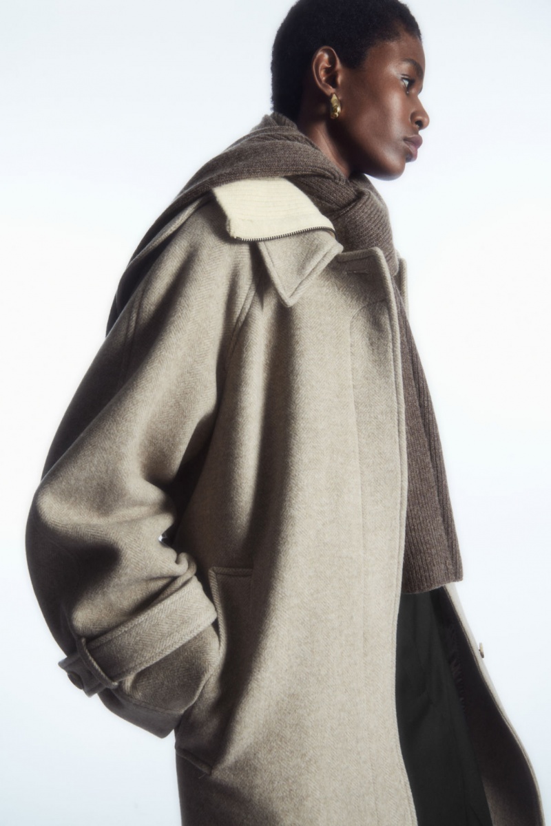 Dámské Šátek COS Cashmere-Blend Tmavě Hnědé | NZFQ-98065