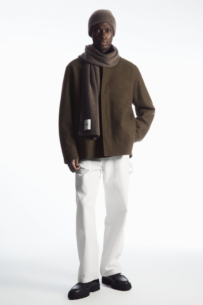 Dámské Šátek COS Cashmere-Blend Tmavě Hnědé | NZFQ-98065