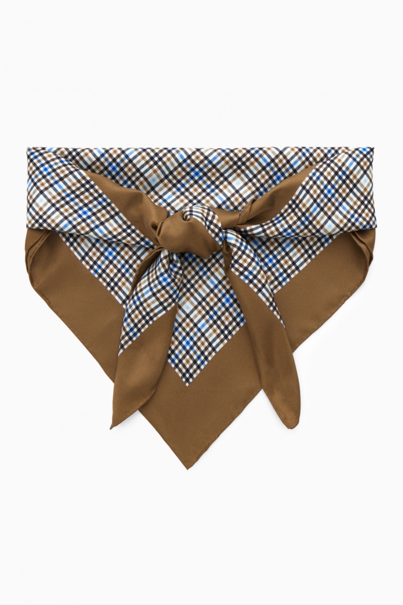 Dámské Šátek COS Checked Pure Silk Neck Viacfarebný | ULTP-54296