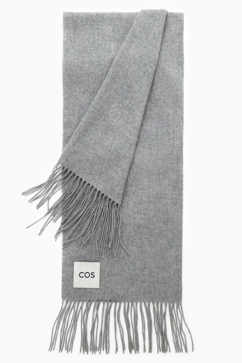 Dámské Šátek COS Fringed Pure Vlna Světle Šedé | UWEG-26305
