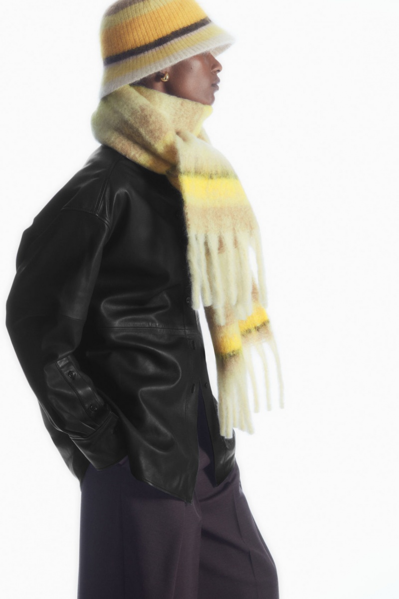 Dámské Šátek COS Oversized Mohair-Blend Hnědé Žluté | IDLM-72819