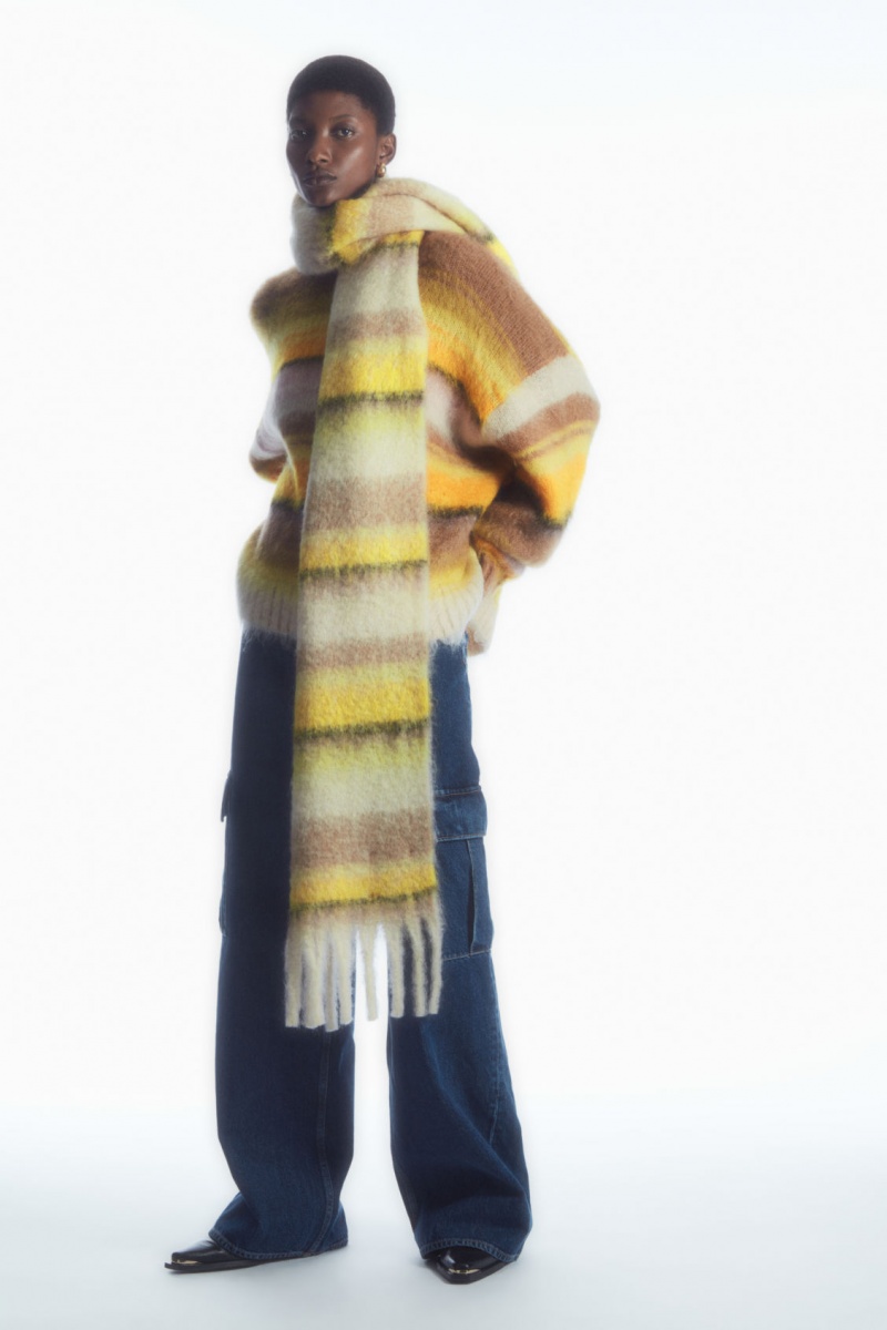 Dámské Šátek COS Oversized Mohair-Blend Hnědé Žluté | SFHI-09476