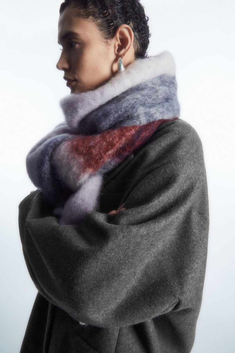 Dámské Šátek COS Oversized Mohair-Blend Červené Bílé | HYGJ-12769