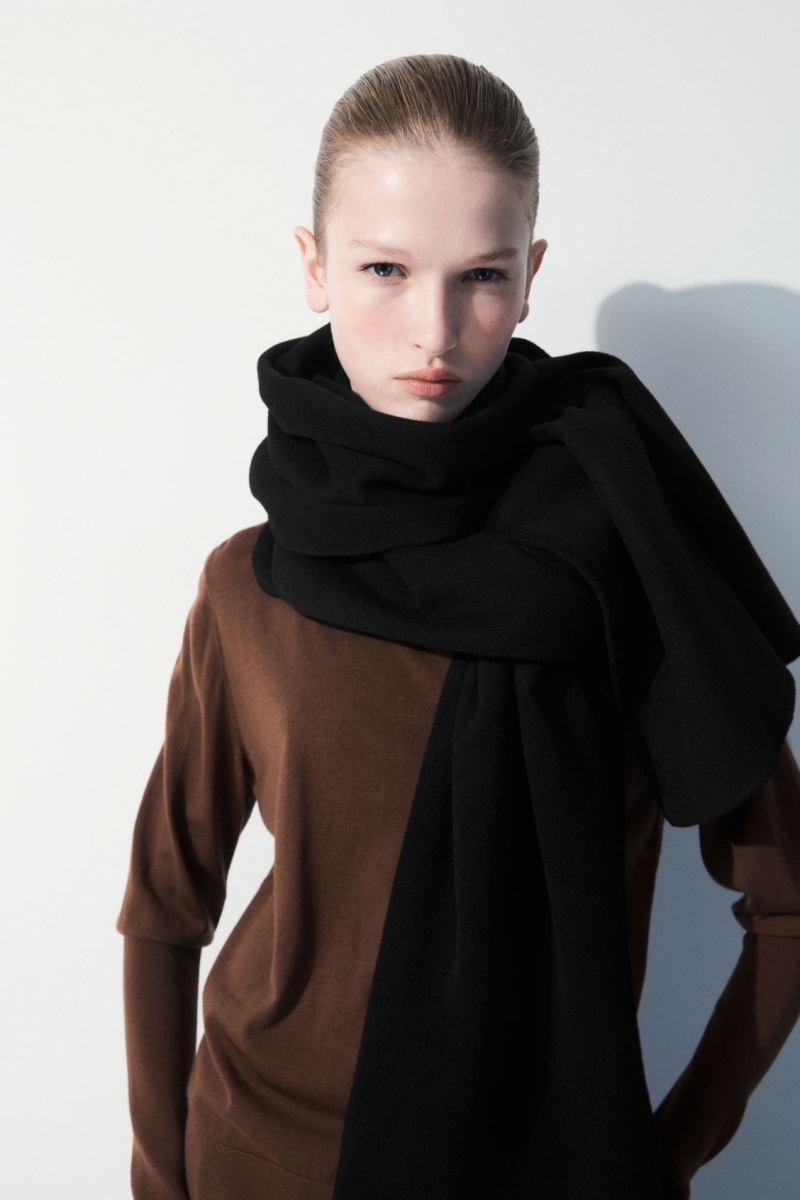 Dámské Šátek COS The Double-Faced Vlna Černé | JBMD-65270