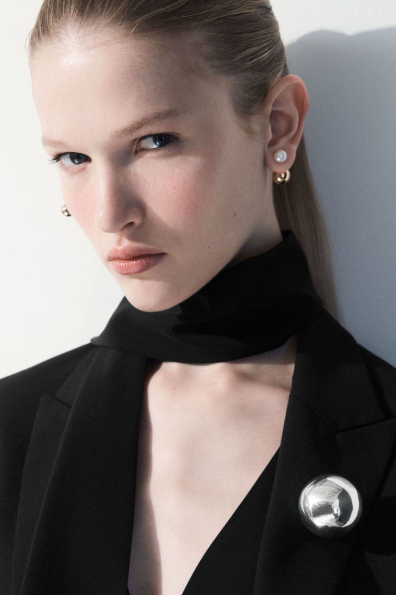Dámské Šátek COS The Pure Silk Černé | LDVS-49716