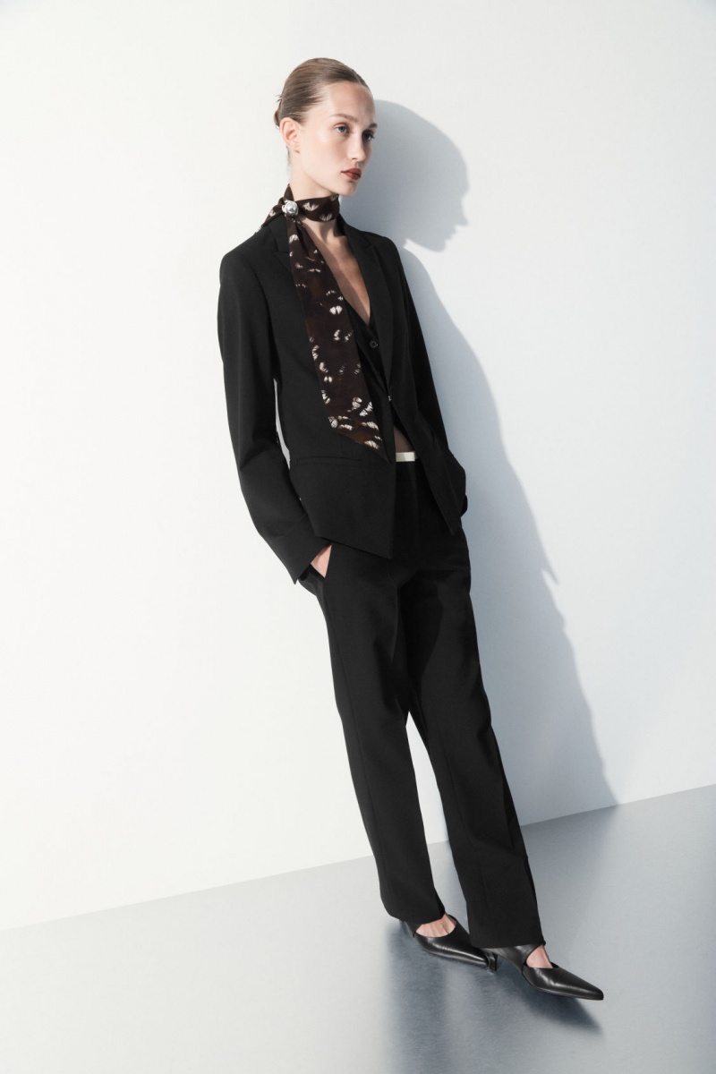 Dámské Šátek COS The Pure Silk Černé | VZSR-43962