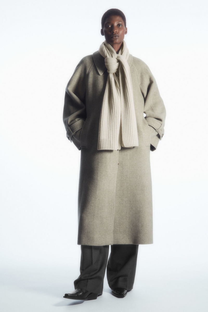 Dámské Šátek COS Tlustý Žebrovaný Pure Cashmere Bílé | WOQV-24089