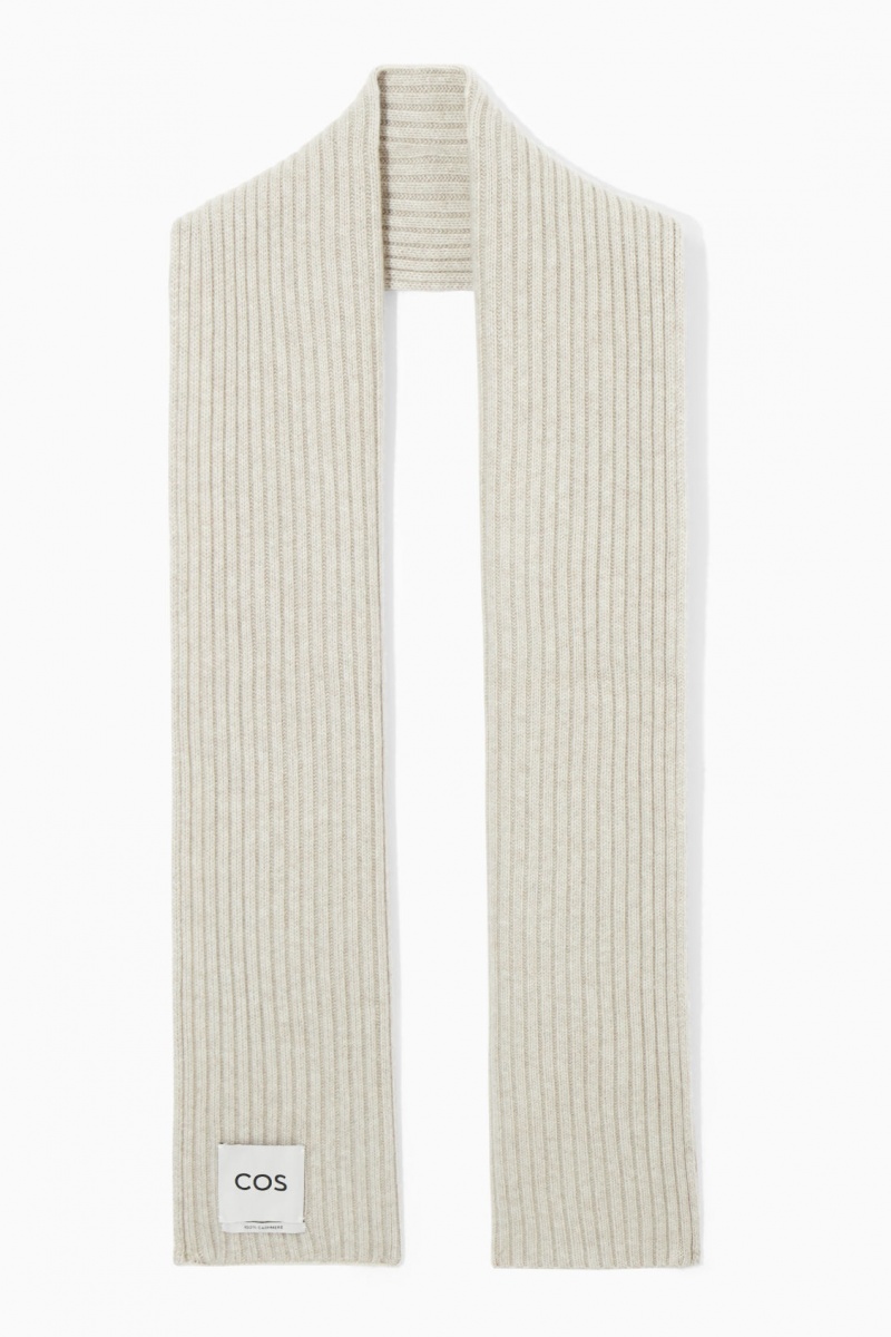 Dámské Šátek COS Tlustý Žebrovaný Pure Cashmere Bílé | WOQV-24089
