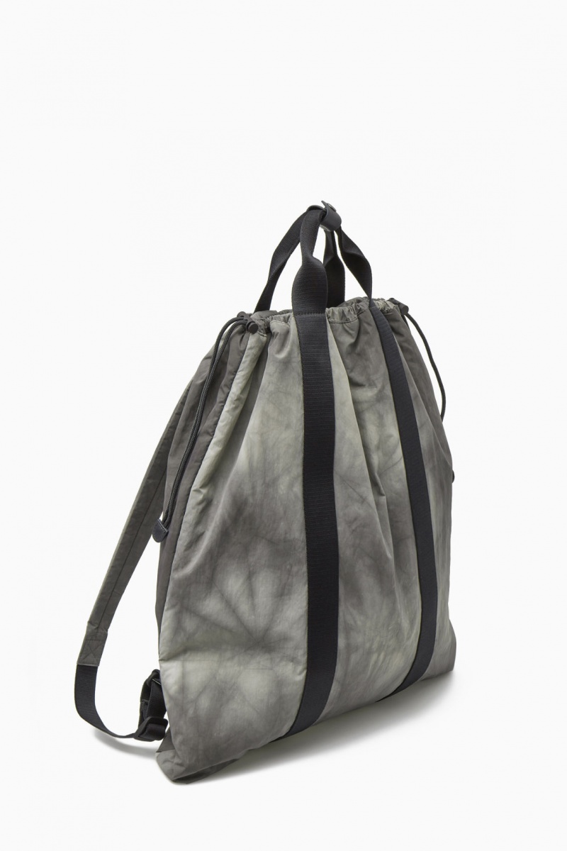 Pánské Batoh COS Tie-Dye Print Drawstring Nylon Šedé | RTKE-69302