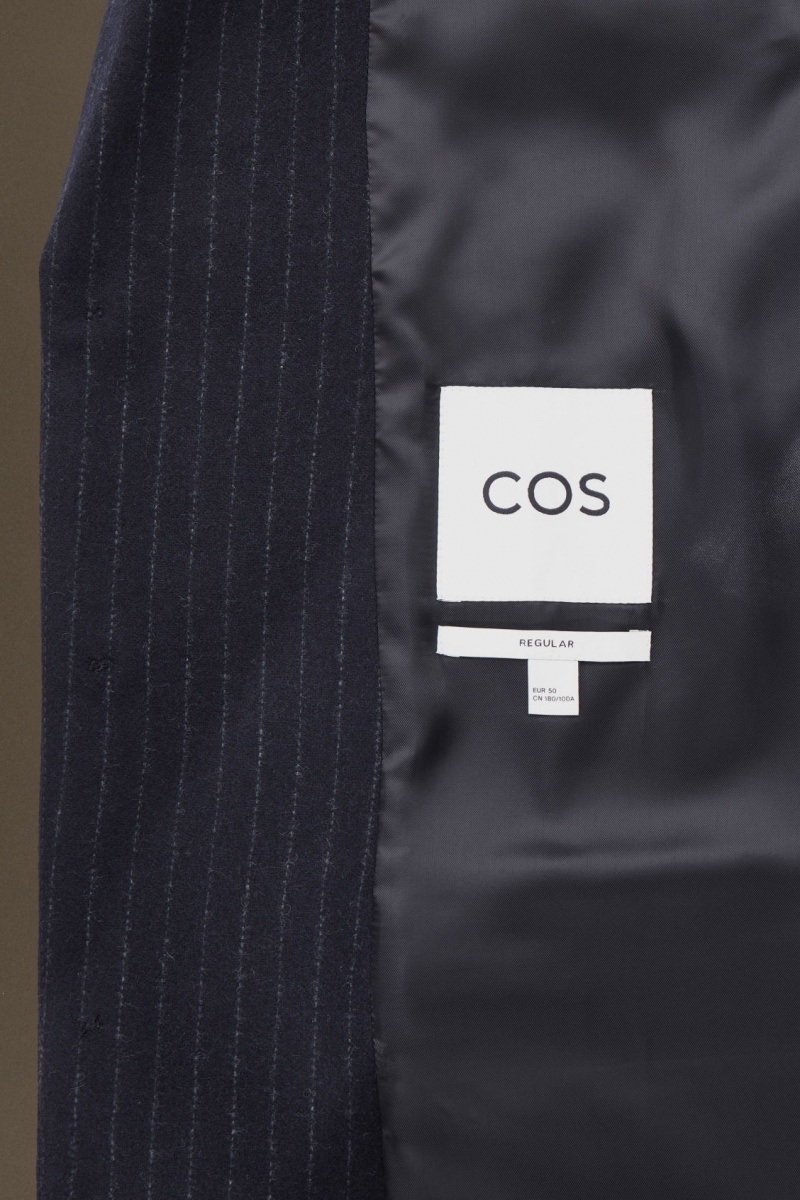 Pánské Blejzr COS Pinstriped Vlna Regular Tmavě Blankyt | WDSP-18357
