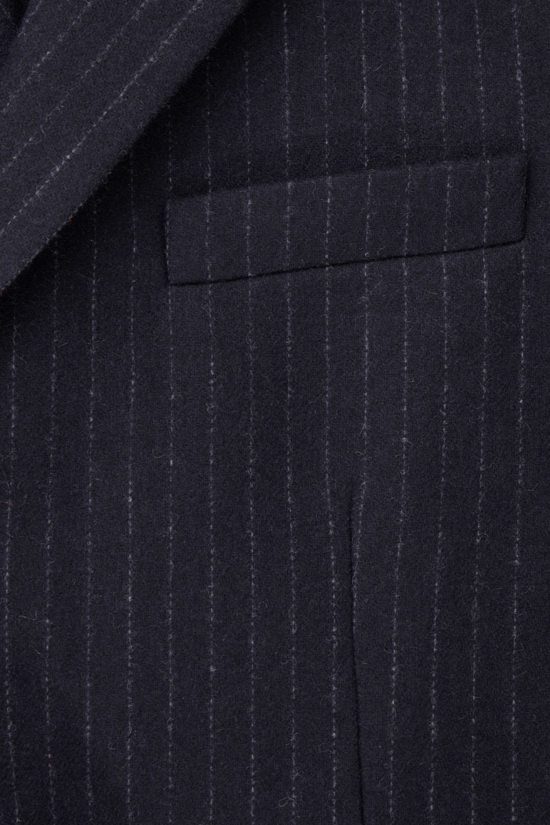 Pánské Blejzr COS Pinstriped Vlna Regular Tmavě Blankyt | WDSP-18357