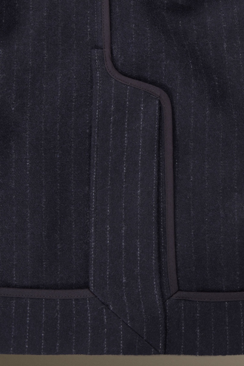 Pánské Blejzr COS Pinstriped Vlna Regular Tmavě Blankyt | WDSP-18357