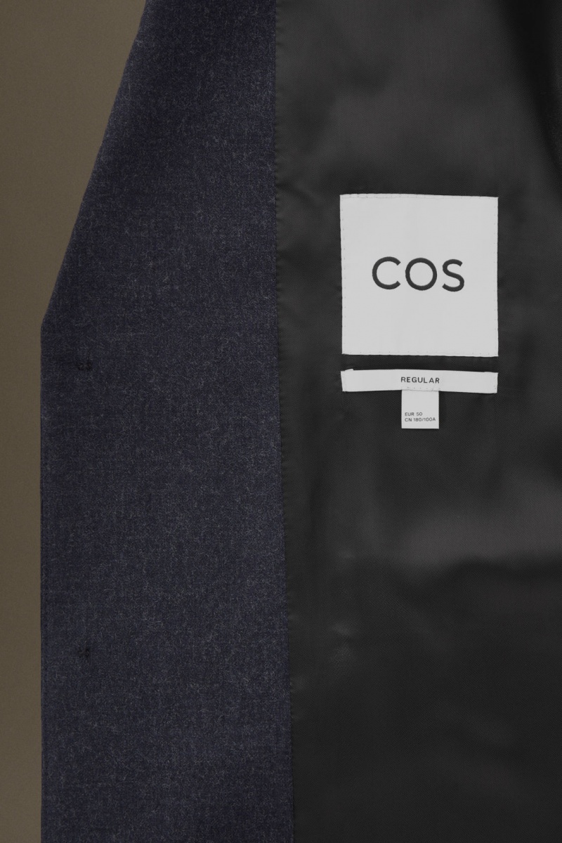 Pánské Blejzr COS Vlna-Flannel Regular Tmavě Blankyt | ZPFS-26380